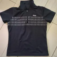 FILA ブラック ハイネックシャツ 半袖