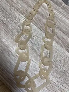 クリアベージュ チェーンリンク ネックレス 約80cm