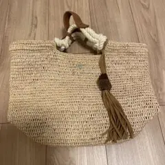 HELEN KAMINSKI ラフィア NIDA S カゴバッグ タッセル