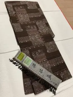 正絹 着物 真綿結城紬 小千谷織物◇証紙あり◇お仕立て上り◇新品・未使用