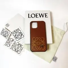 LOEWE ロエベ アナグラム iPhone 12 Pro ケース レザー 茶