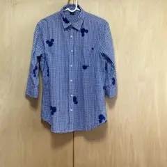 ミッキー柄のギンガムチェックシャツ DISNEY
