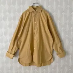 Conbrio 長袖シャツ　メンズ　Lサイズ　日本製　ベージュ〜黄色a1659
