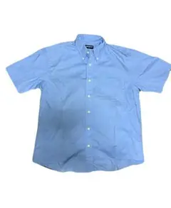 Old UNIQLO 半袖シャツ ライトブルー　短丈　90s