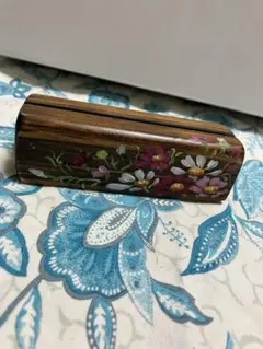 【未使用】メモスタンド　フォトスタンド　木製　トールペイント　コスモス
