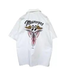 希少 MOONEYES Fly With Pinstripe 開襟シャツ L