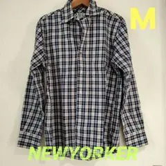 美品✨️NEWYORKER 長袖シャツ ボタンダウン チェック M