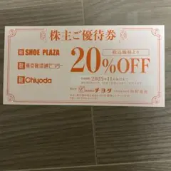 最新のチヨダ株主優待券２０％割引き券