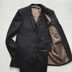 【美品】パーソンズフォーメン　スリーピーススーツ　ダークグレー　ウール