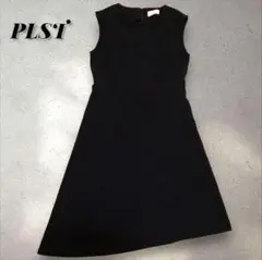 PLST プラステ アシンメトリーヘム キャップスリーブ ワンピース 黒 S