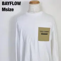 BAYFLOW ベイフロー ワンポイント 長袖 tシャツ ホワイト　D7