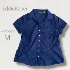 Eddie Bauer 半袖シャツ M ネイビー カジュアル 快適 おしゃれ