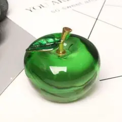 インテリア小物　ガラスの林檎　グリーン