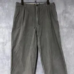 パパス　PAPAS グレー ワイドパンツ ジーパン　ドローコード付き L