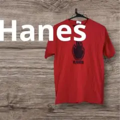 匿名配送✨Hanes レッド Tシャツ フレームスロゴ