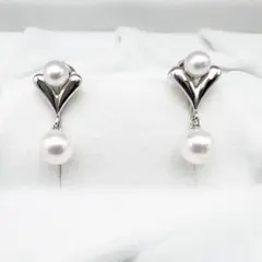 ✨極美品✨MIKIMOTO パール ふた粒　イヤリング　シルバー