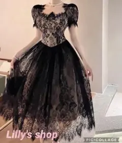 春夏コーデ❤️ドレス パーティー レース 半袖 二次会 結婚式