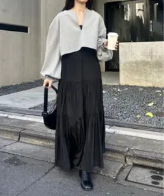 mystic ポンチスウェットティアードワンピースSET