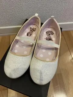 ホワイト グリッター キッズシューズ　20cm