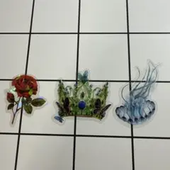 バラ・王冠・クラゲ ステッカーセット