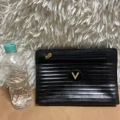 MARIO VALENTINO クラッチバッグ ブランドロゴ 黒 総柄