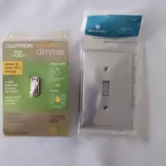 LUTRON eco-dim dimmerスイッチとカバーの2組4点セット