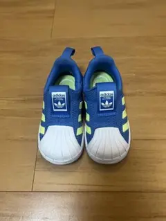 adidas スリッポン スニーカー 青/黄色　13cm