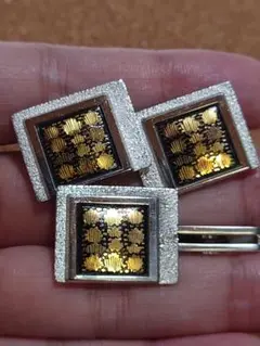 純金象嵌 カフス タイタックセット AMITA SILVER