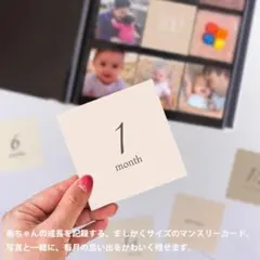 くすみカラーで彩る アルバスサイズ・マンスリーカード16枚セット －お名前入り－