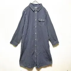 コロプカ ロングシャツワンピース ストライプ 3L 大きいサイズ 綿 100