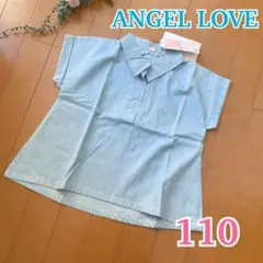 新品 ★ ANGEL LOVE ★ スキッパーシャツ / 半袖 ブルー コットン