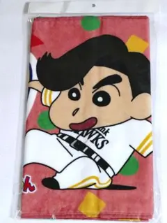 周東佑京選手　福岡ソフトバンクホークス　クレヨンしんちゃんコラボ　フェイスタオル