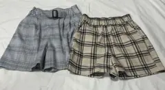チェック柄キュロット　2点セット