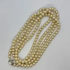 パール ネックレス 真珠 高重量 SILVER シルバー