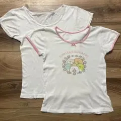すみっこぐらし他 女の子インナー肌着　半袖2枚セット