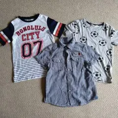 H＆M 男の子　半袖シャツ、Tシャツ　3点セットまとめ売り　120相当