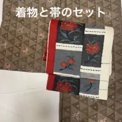 大人可愛いコーデ☆ セットでどうぞ♪ トールサイズの小紋と名古屋帯 正絹