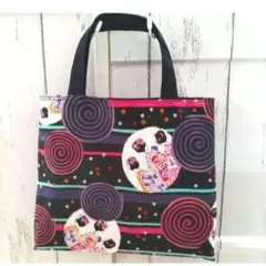 3691】ハンドメイド★舞妓さん柄★フラットミニトートバッグ