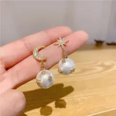パーティー ブライダル 前撮り ポストS925 パール ゴールド ピアス