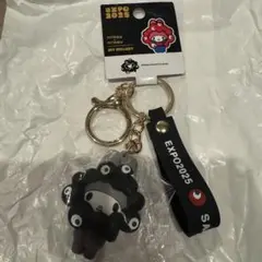 マイメロディ　関西大阪万博 黒ミャクミャク サンリオ 立体マスコットキーホルダー