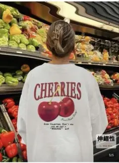 SHEIN 長袖Tシャツ Sサイズ さくらんぼ柄