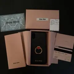 miumiu スマホケース リング付き iPhoneX iPhoneXS用