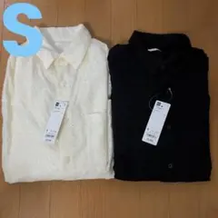 GU ジーユー　レースオーバーサイズシャツ　黒　白　2枚セット　Sサイズ
