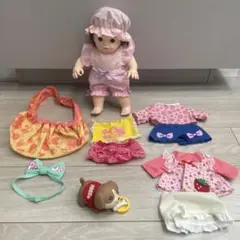 ぽぽちゃん人形・ぽこちゃん(犬)・衣装&バック　着せ替え　中古