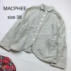 トゥモローランド マカフィー ストライプ ジャケット M 38 レディース 麻
