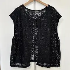 しまむらlinoluceブラックレースベストL