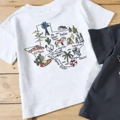 新品　リトルウィークエンド　地図刺繍Tシャツ 100 完売　グレー