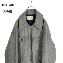 80s USA製 melton ウール ジャケット ブルゾン キルティング