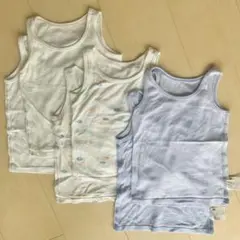 Uniqlo コットン 下着 水色 白 90 ノースリーブ 6枚セット
