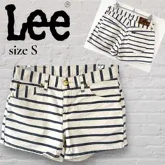 Lee ボーダー　ショートパンツ　S リー　オフホワイト　ネイビー　美品
